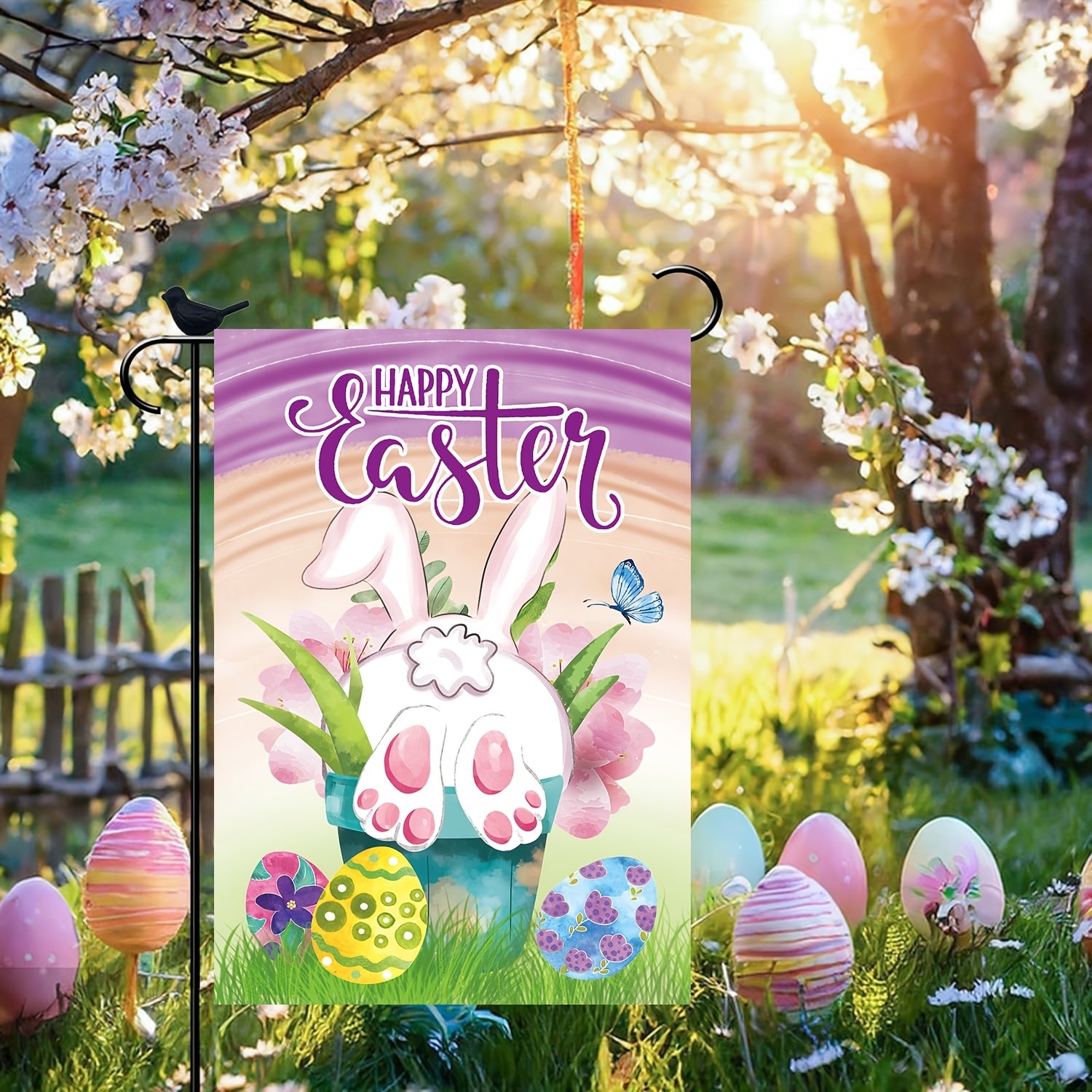 Four Seasons Holiday Garden Flags Set Of 10 Double Sided 12.5 X 18 Inch, 32x 45cm Patio Welcome Flags, Small Outdoor Garden Flags, Halloween Christmas Outdoor Flags, Fall And Winter Seasonal Garden Flags, Independence Day Garden Flags