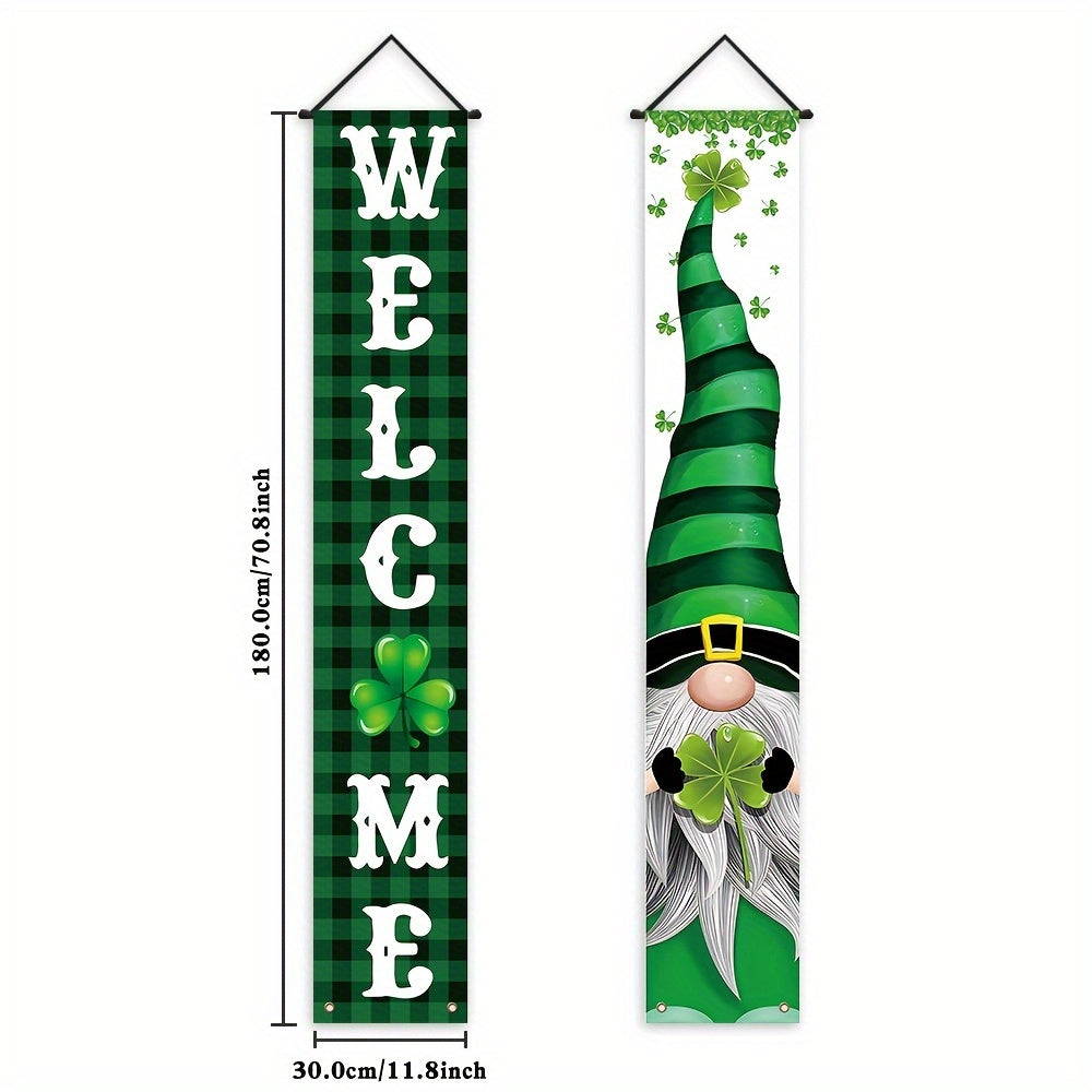2D Door Banner, St. Patrick'S Day Double Door Banner- Festive Polyester Decor with \